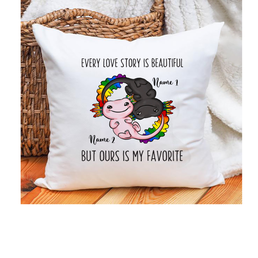 Customized Gift Lgbt Couple Lesbian Couple Every Love Story Is Beautiful Indoor Pillow