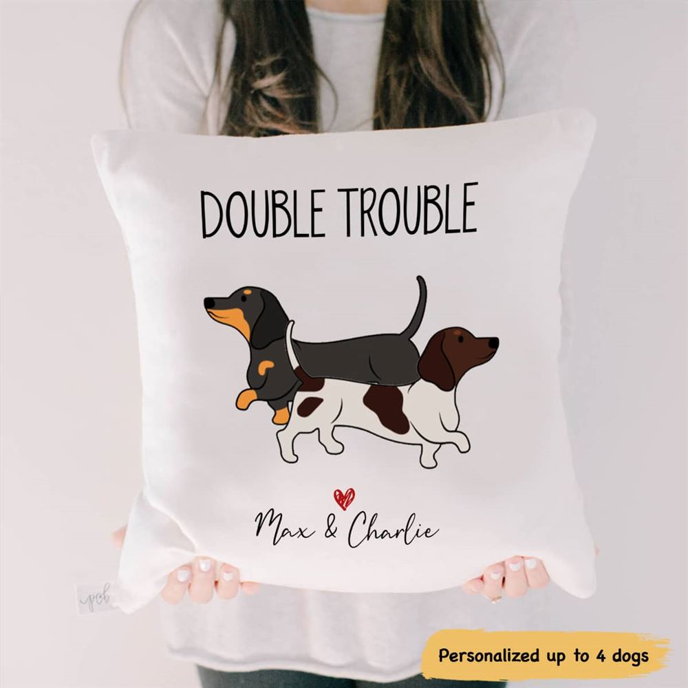 Dog Dachshund Personalized Canvas Pillow