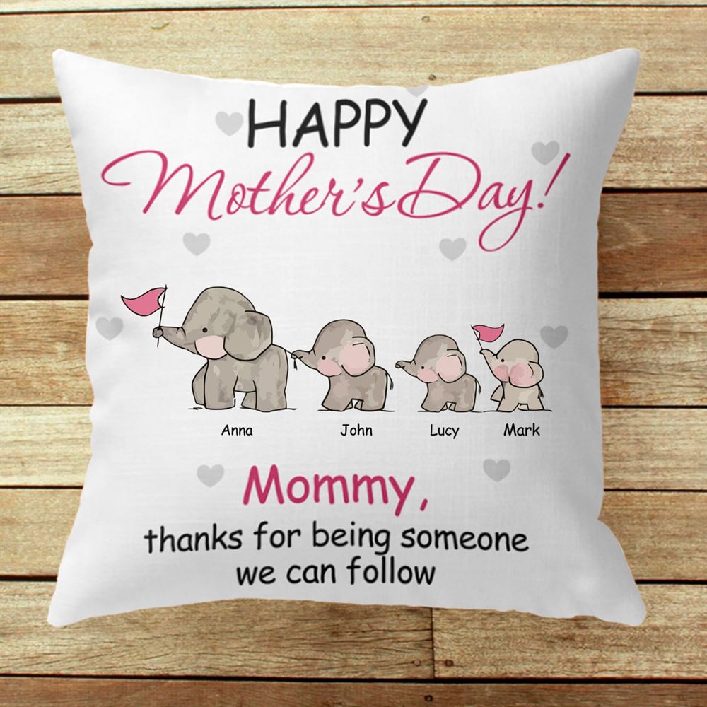 Elephant Mother Day Personalized Custom Pillow Insert Included