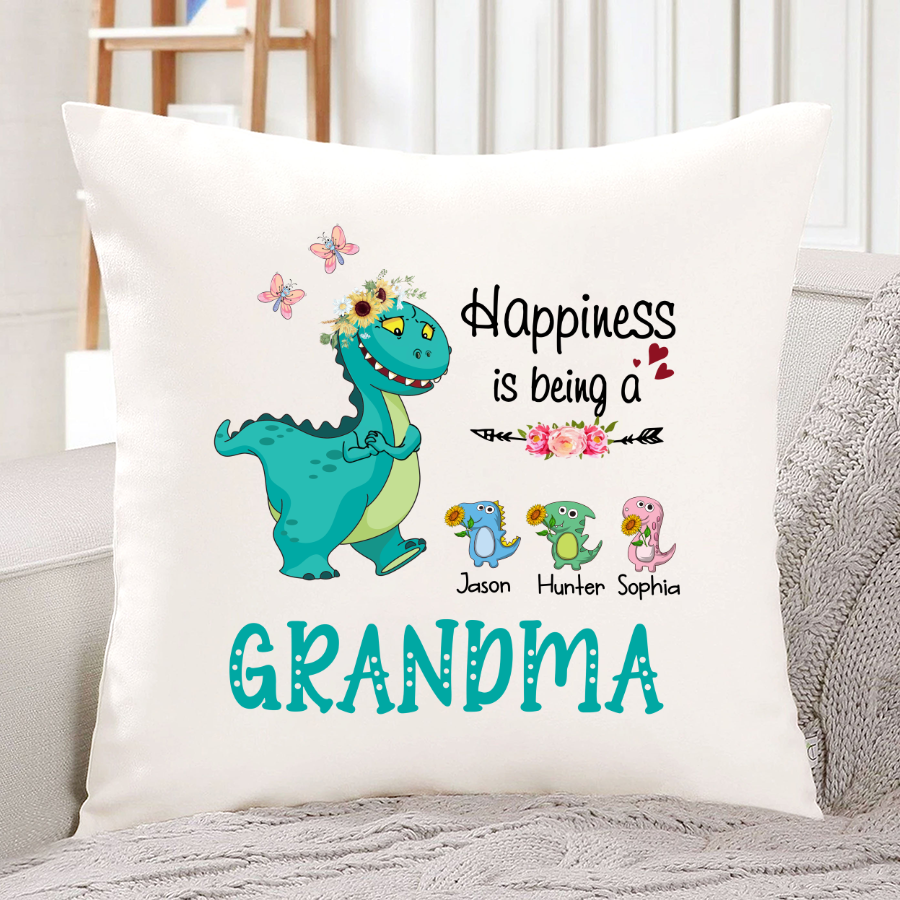 Happiness Is Being A Grandma Dinosaurs Gift To My Nana Gigi On Her Mothers Day Indoor Pillow