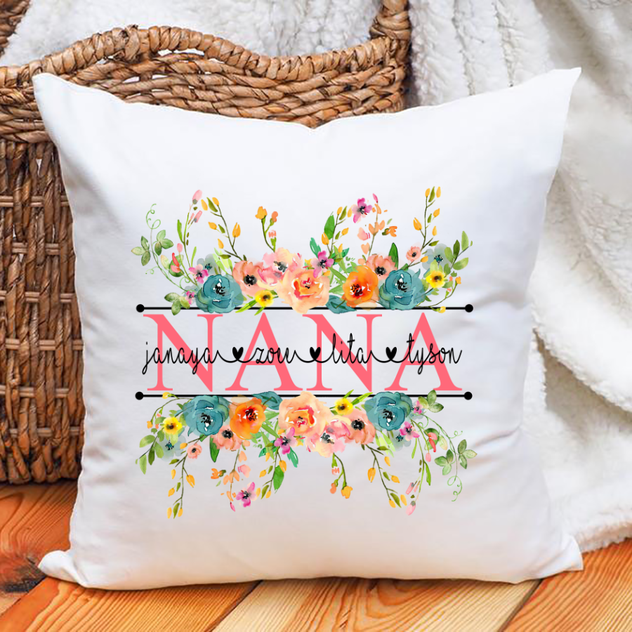 Happy Mothers Day To My Nana Flower Pillow Gifts Mug Gift For Grandma Mimi Indoor Pillow
