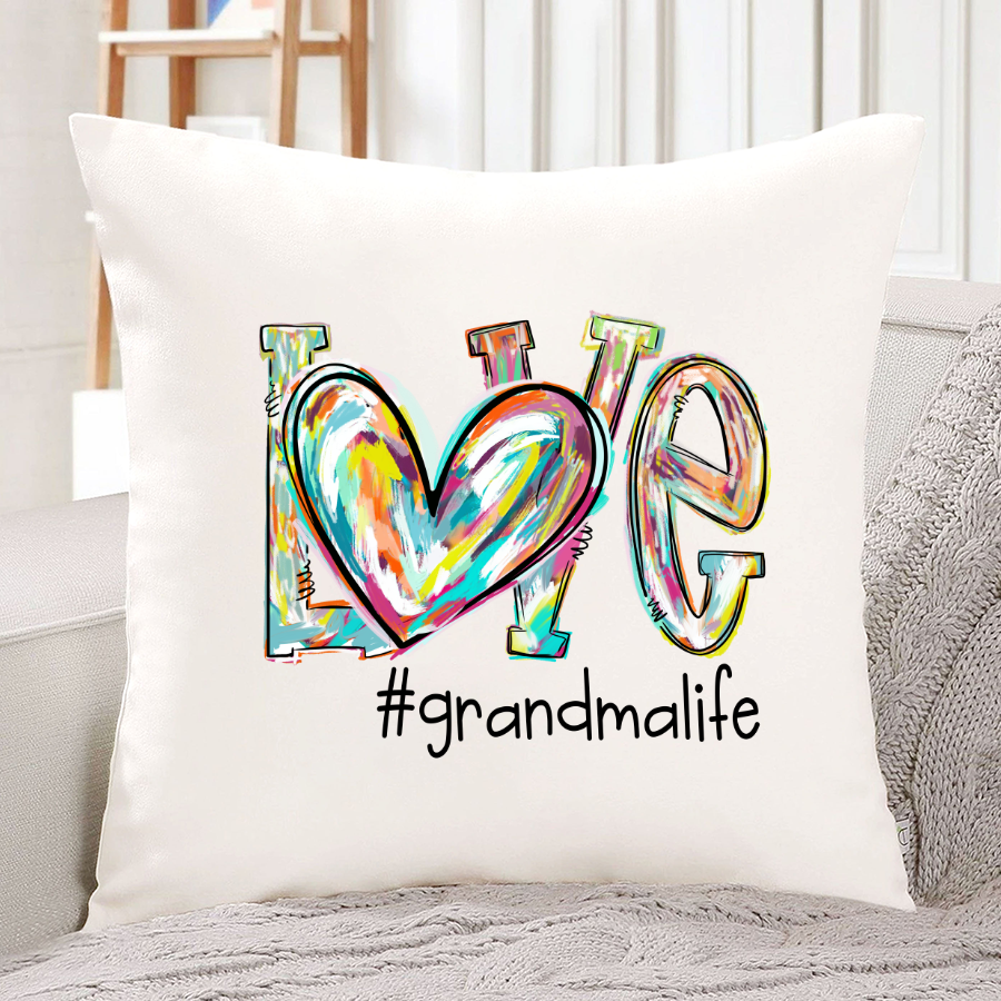 Love Grandma Life Fall Autumn Color Clipart Custom Indoor Pillow