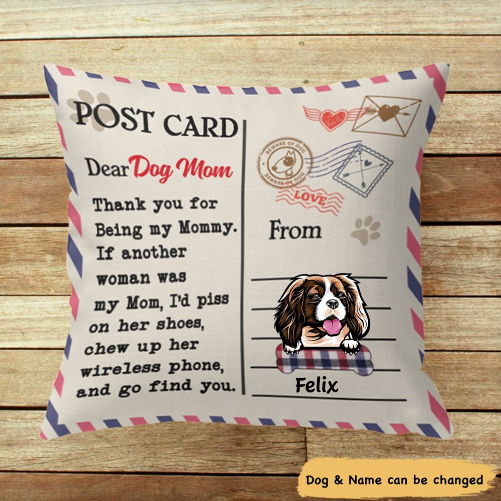 Love Letter To Dog Mom Personalized Pillow Insert Included