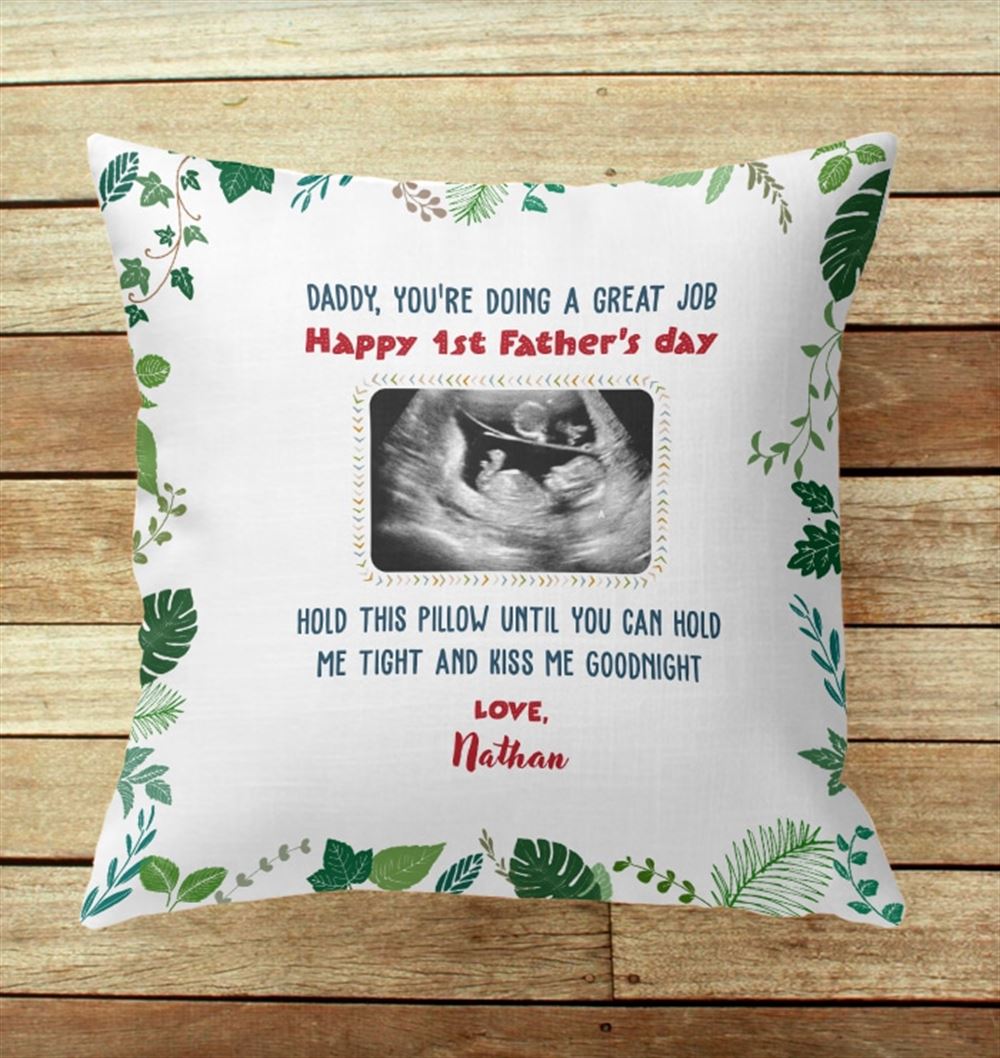 Personalized Baby Ultrasound Dad Fathers Day Pillow Insert Include