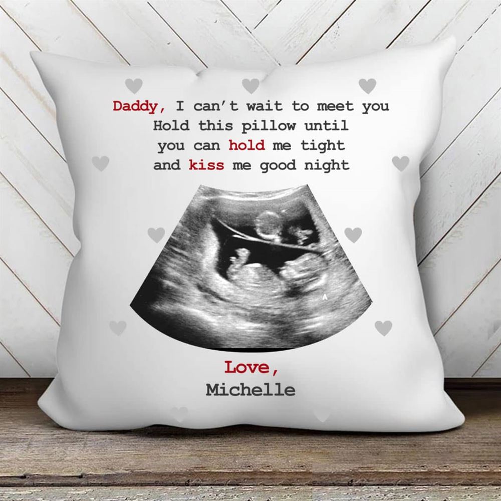 Personalized Baby Ultrasound Mom Dad Pillow