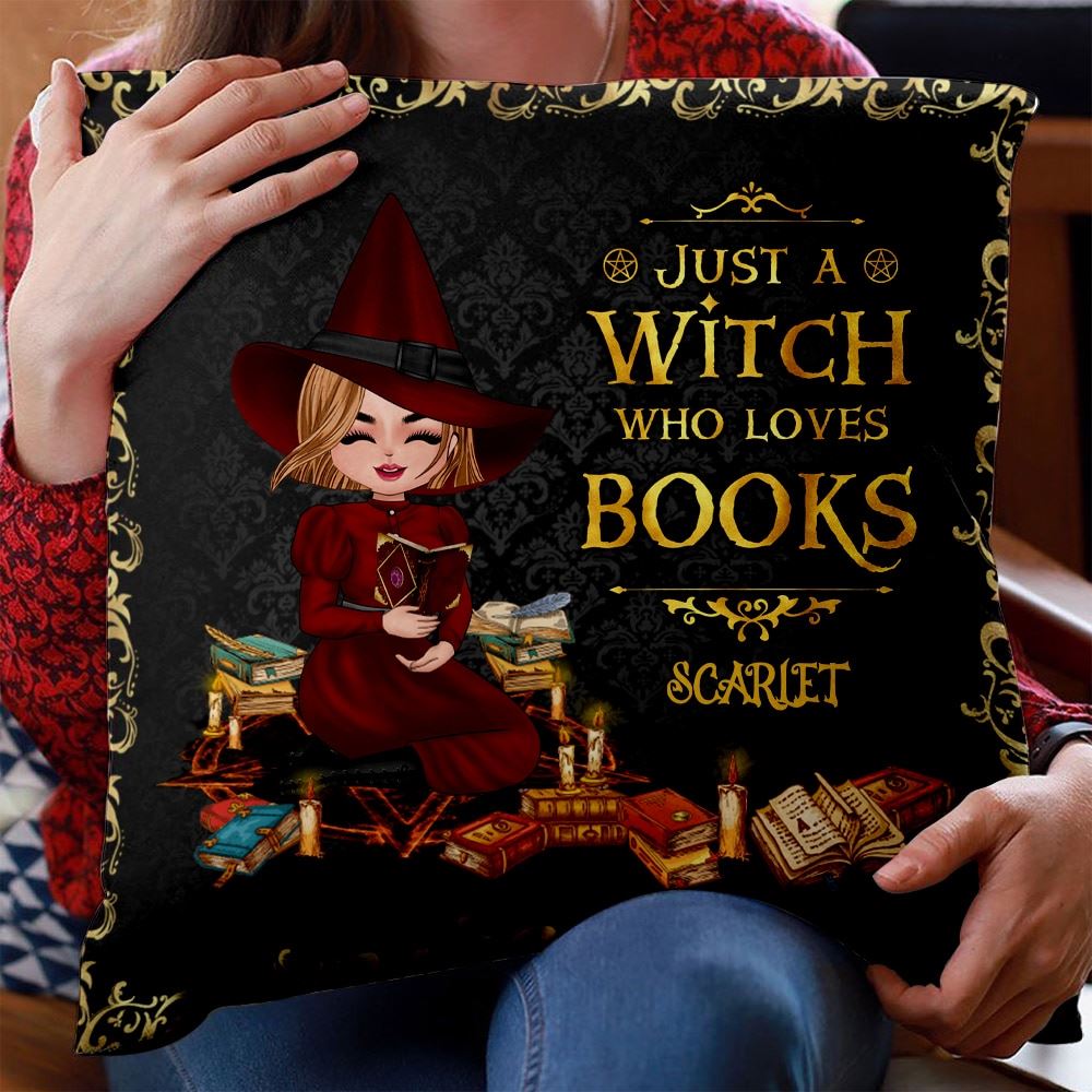 Personalized Custom Book Witch Pillow Cover Halloween Gift Idea For Book Lovers In A World Full Of Bookworms Be A Book Witch