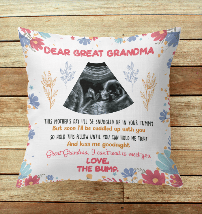 Personalized Dear Great Grandma This Mothers Day Pillow Ultrasound Pillow Gift For New Grandma