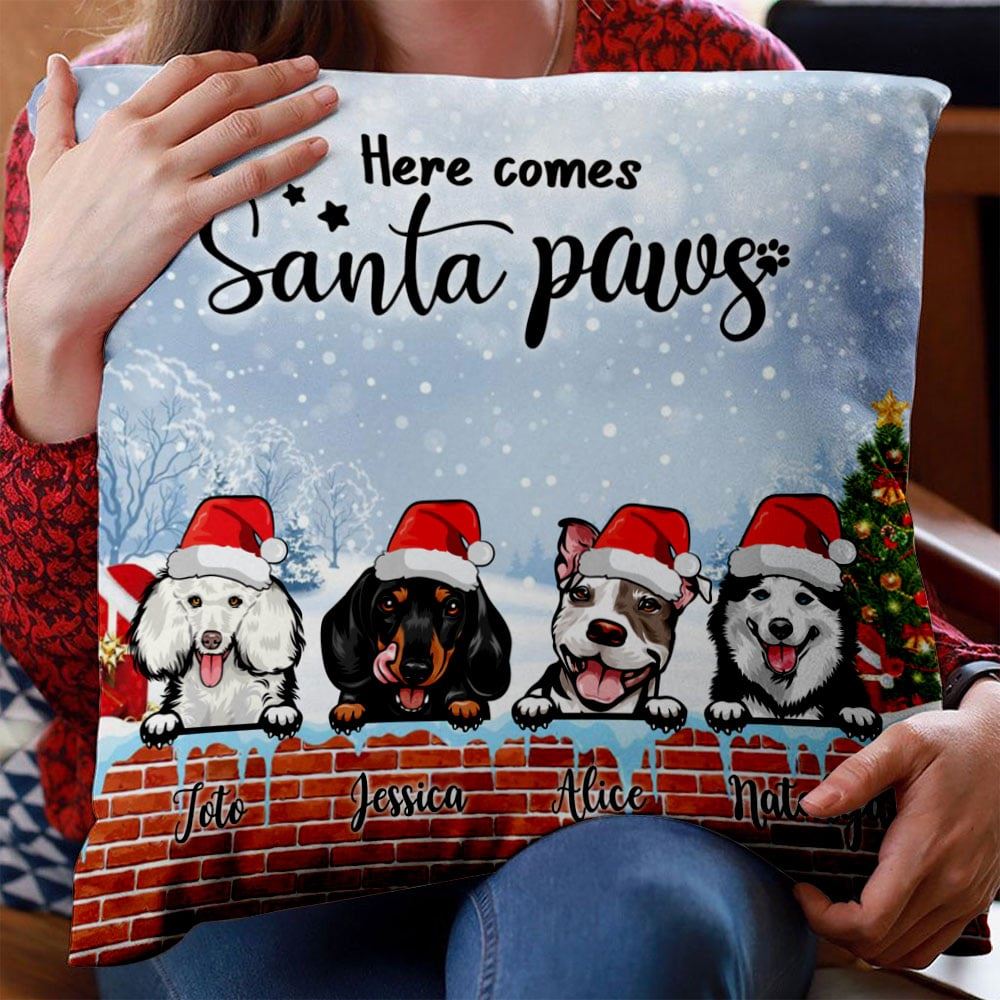 Personalized Dog In Chimney Custom Pillow Christmas Gift For Dog Lover