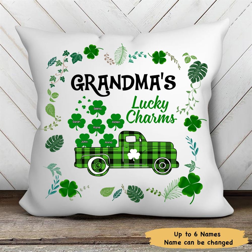 Personalized Grandma Irish St Patricks Day Pillow Insert Included