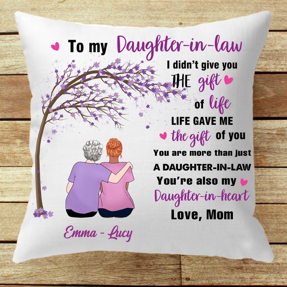 Personalized Mom Daughter In Law Gift Custom Pillow Insert Included