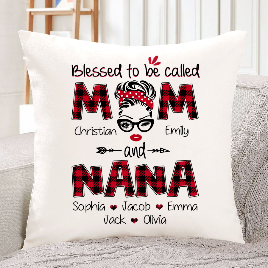Personalized Pillow For Nana Grandma Blessed To Be Called Mom And Nana Indoor Pillow