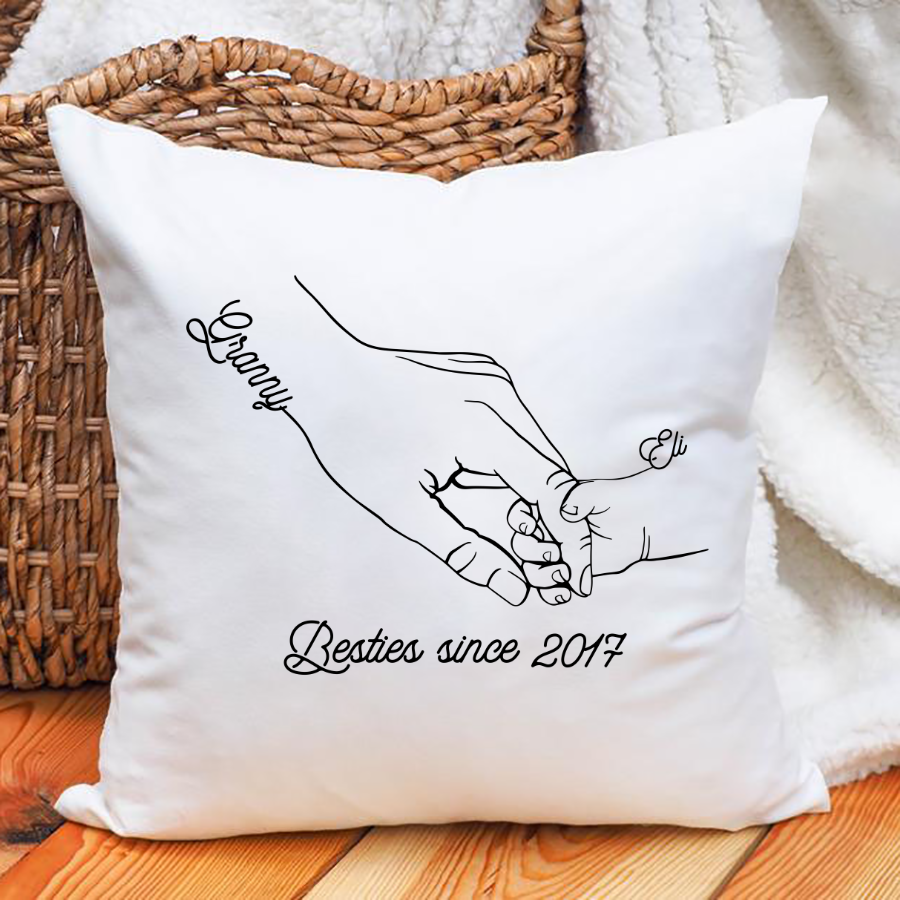 Personalized Pillow Mother And Daughter Son Grandma And Grandkids Besties Indoor Pillow