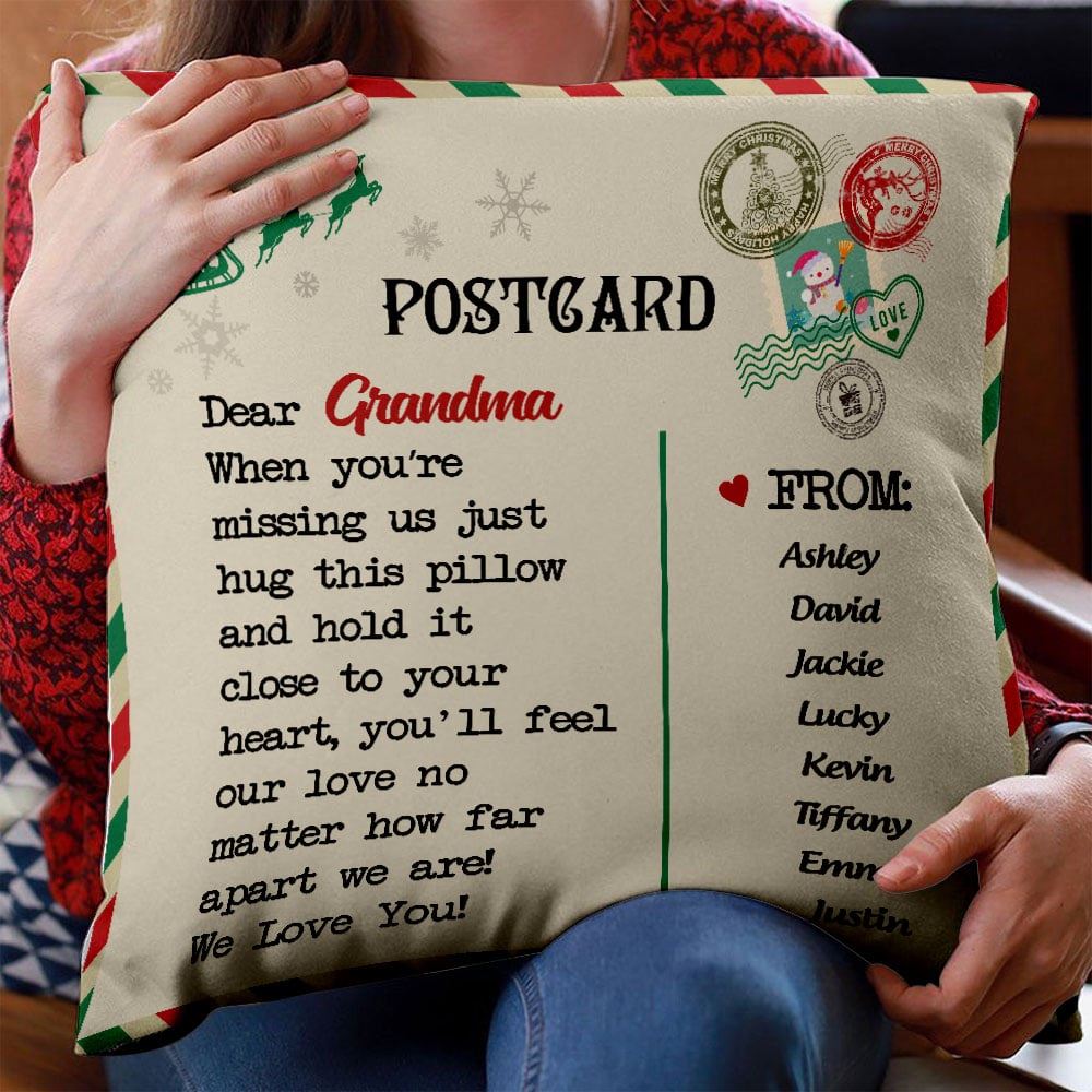 Personalized Postcard Mom Grandma Granddaughter Grandson Son Daughter Pillow Insert Included