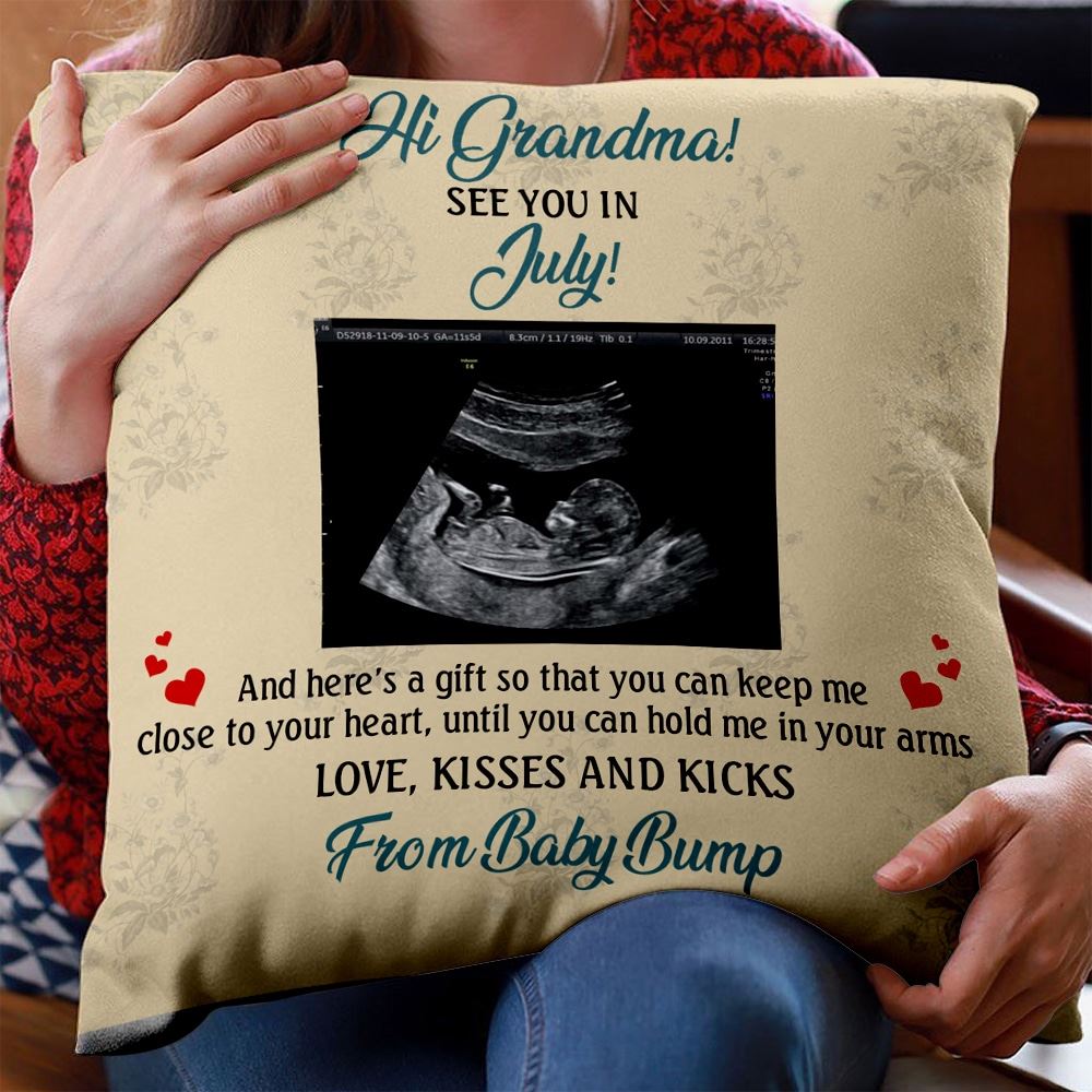Personalized See You In Pillow Ultrasound Pillow Gift For New Grandma Insert Included
