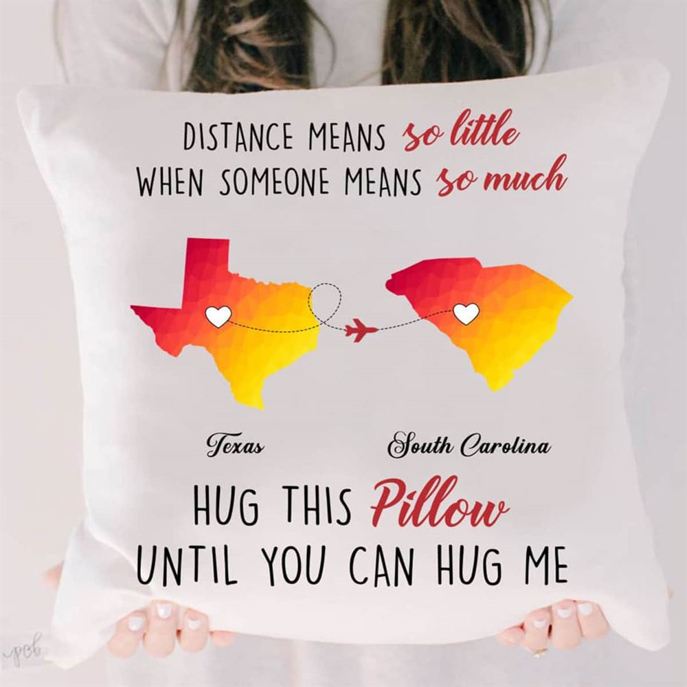 Personalized Someone Means So Much Long Distance Canvas Pillow