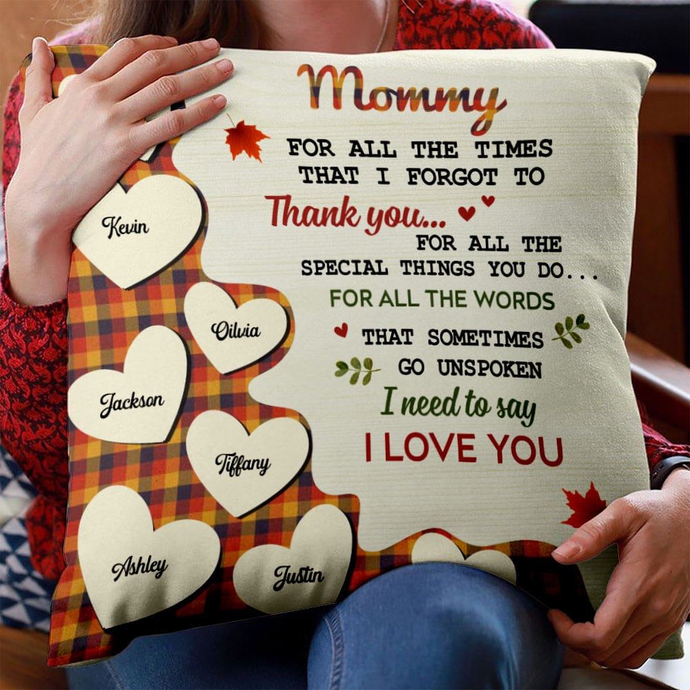 Personalized Thank You Mom Grandma Fall Halloween Pillow Insert Included