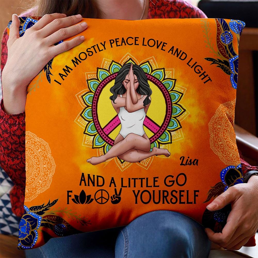Personalized Yoga Girl Pillow Custom Gift For Yoga Lovers Insert Included