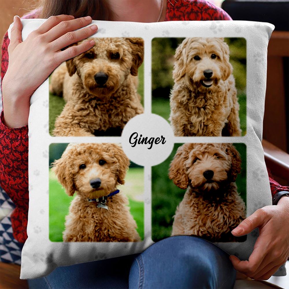 Photo Collage Of Your Pet Personalized Pet Upload Photo Pilow Gift For Dog Lovers Cat Lovers