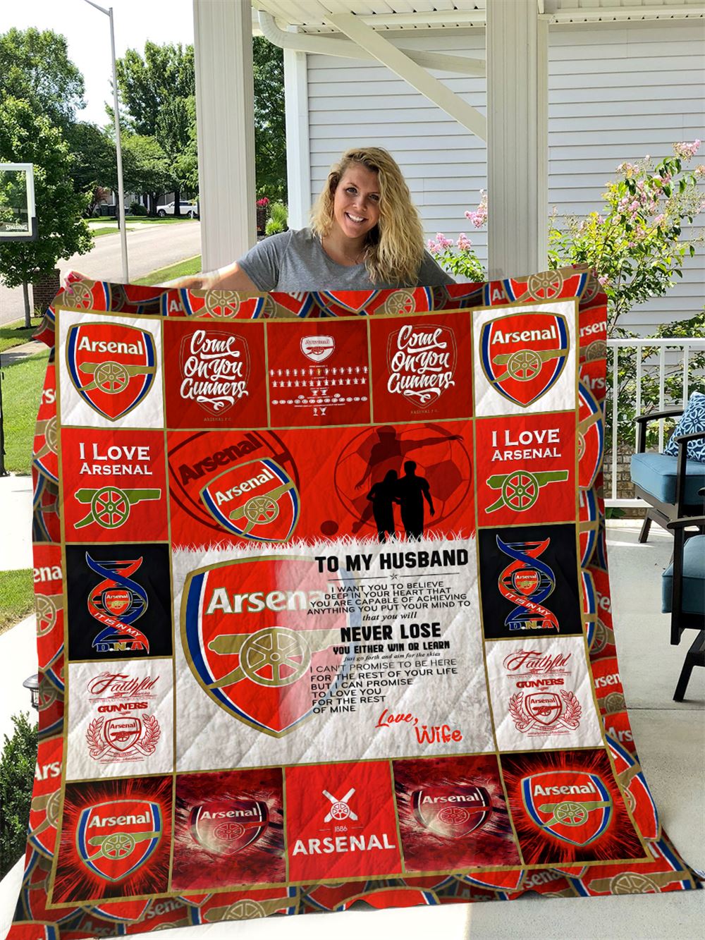 Arsenal Fc To My Husband Love Wife Quilt