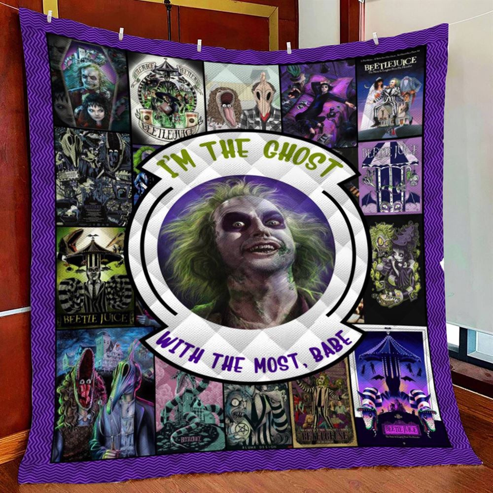 Beetlejuice Fleece Blanket Beetlejuice Im The Ghost With The Most Babe Throw Blanket For Bed Couch Sofa Christmas Gifts