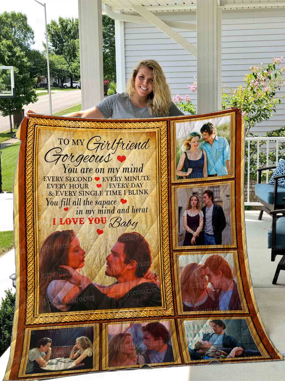 Before Sunrise- To My Girlfriend Quilt Blanket 01