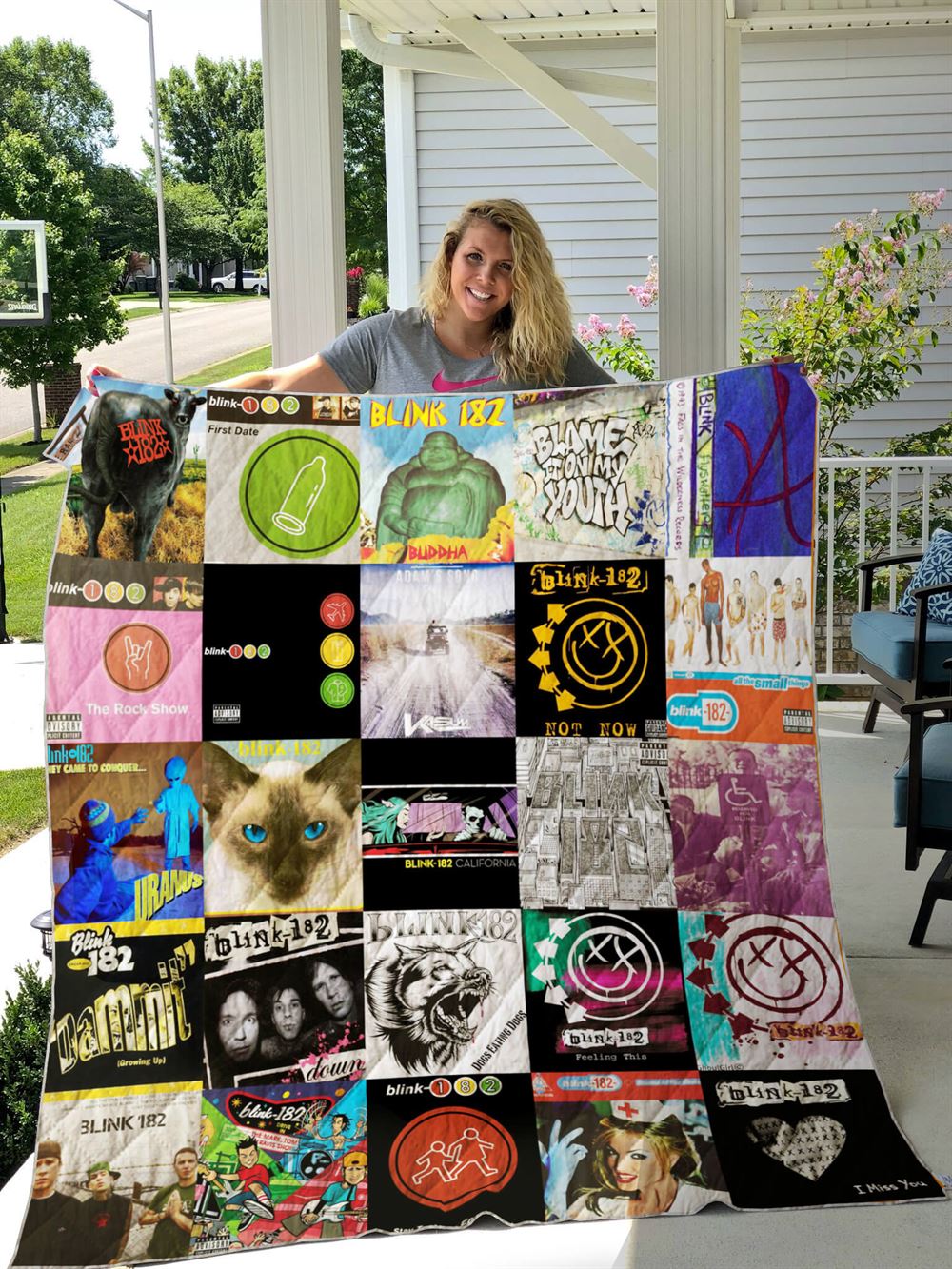 Blink-182 Singles Album Quilt Blanket V5