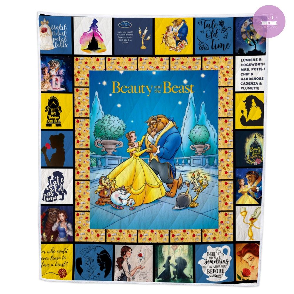 Disney Beauty And The Beast Quilt Disney Princess Blanket Disney Belle Princess Birthday Gifts Christmas Gifts For Kids