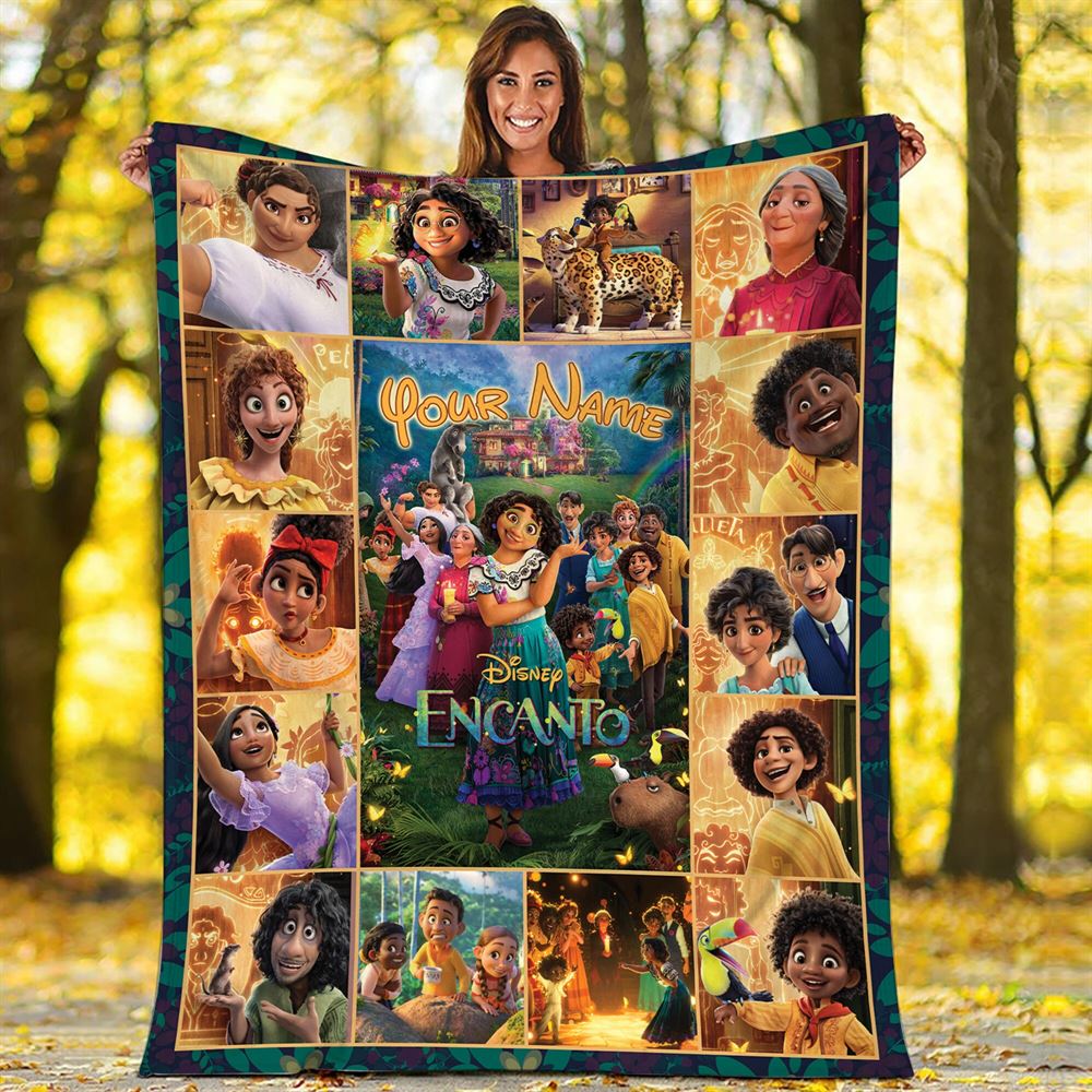 Disney Encanto Fleece Blanket Personalized Custom Encanto Throw Blanket For Couch Sofa Birthday Gifts For Kids Christmas Gifts