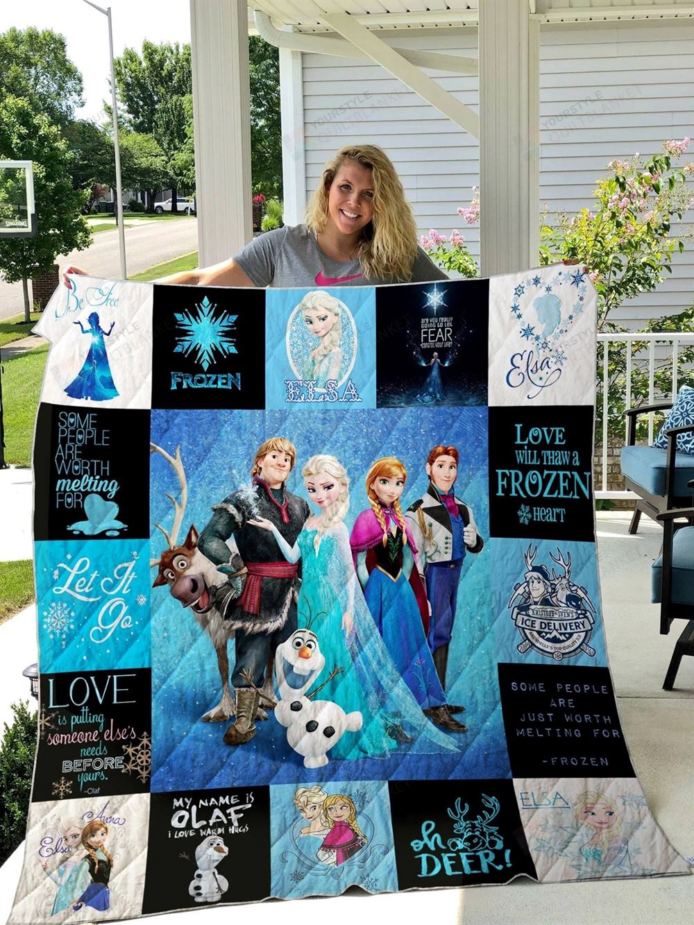 Disney Frozen Fleece Blanket Frozen Characters Blanket Elsa Anna Olaf Kristoff Sven Blanket For Bed Couch Sofa Christmas Gifts