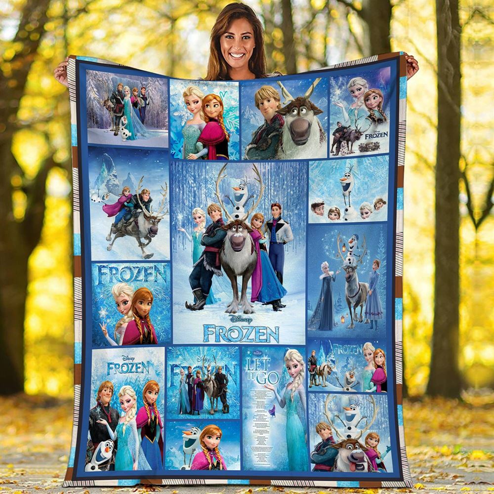 Disney Frozen Fleece Blanket Frozen Characters Blanket Elsa Anna Olaf Kristoff Sven Throw Blanket For Bed Couch Sofa