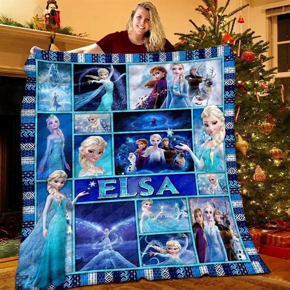 Disney Frozen Fleece Blanket Personalized Custom Elsa Blanket Elsa Anna Blanket For Bed Sofa Christmas Gifts Birthday Gifts For Kids