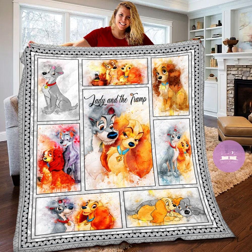 Disney Lady And The Tramp Quilt Blanket Lady And The Tramp Fleece Blanket Lady And The Tramp Theme Party Disney Christmas Gifts Xnlpb