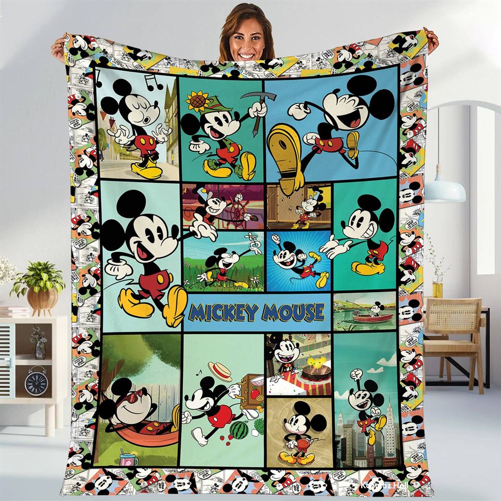 Disney Mickey Mouse Fleece Blanket Mickey Mouse Birthday Blanket Mickey Cartoon Fan Lovers Birthday Gifts For Kids