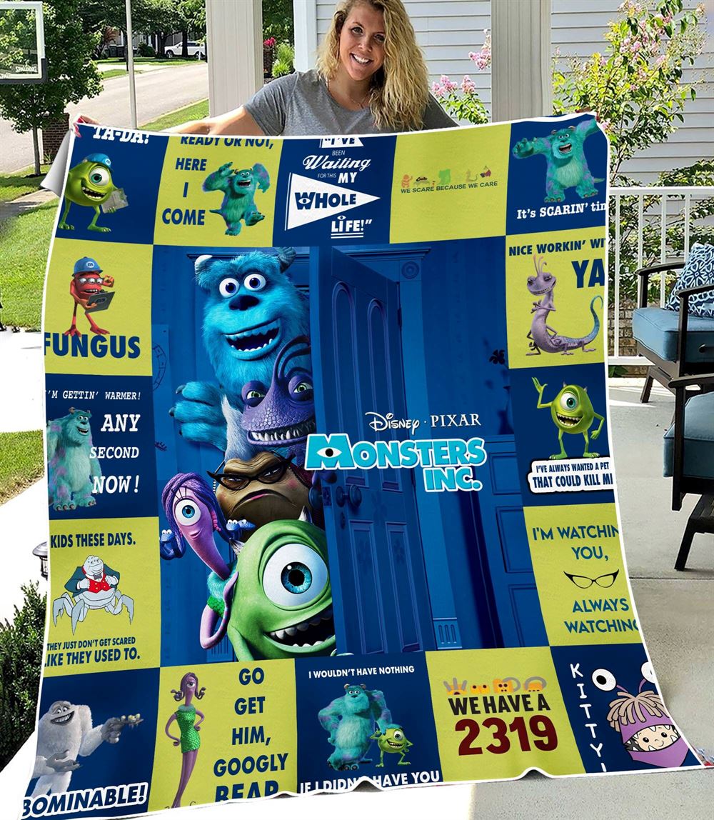 Disney Monster Inc Fleece Blanket Monster Characters Mike Sulley Randall Boggs Throw Blanket Birthday Gift For Kids Christmas Gifts