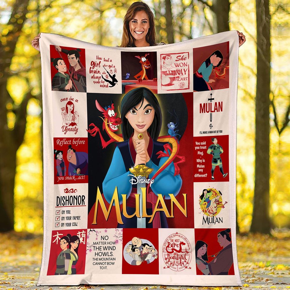 Disney Mulan Fleece Blanket Mulan Mushu Dishonor Throw Blanket For Bed Couch Sofa Christmas Gifts