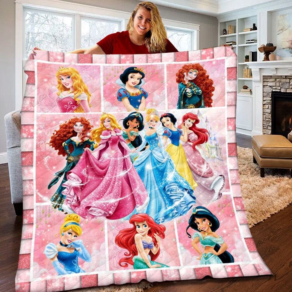 Disney Princesses Quilt Disney Princesses Blanket Fairy Tale Princess Themed Party Tangled Rapunzel Cinderella Christmas Gifts Rwpeu