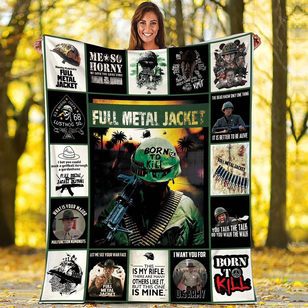 Full Metal Jacket Fleece Blanket Full Metal Jacket Born To Kill Throw Blanket For Bed Couch Sofa Christmas Gifts