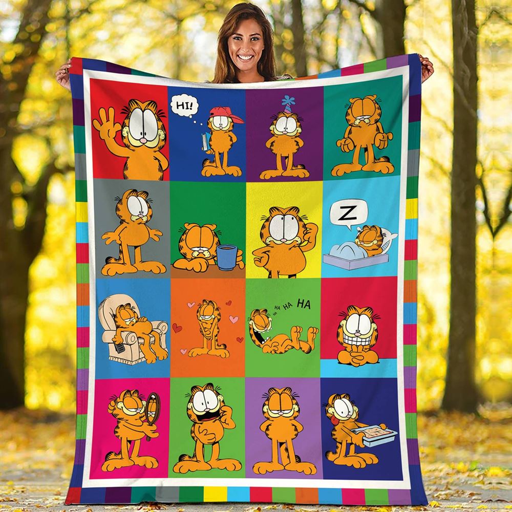 Garfield Fleece Blanket Garfield I Hate Mondays Throw Blanket For Bed Couch Sofa Christmas Gifts Birthday Gifts For Kids Gply1