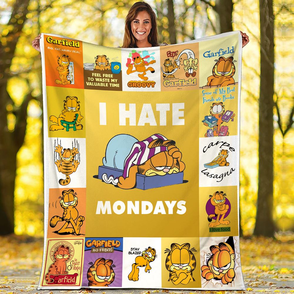 Garfield Fleece Blanket Garfield I Hate Mondays Throw Blanket For Bed Couch Sofa Christmas Gifts