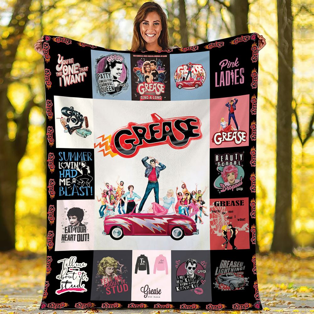 Grease Fleece Blanket Danny Zuko Sandy Olsson Grease Throw Blanket For Bed Couch Sofa Christmas Gifts