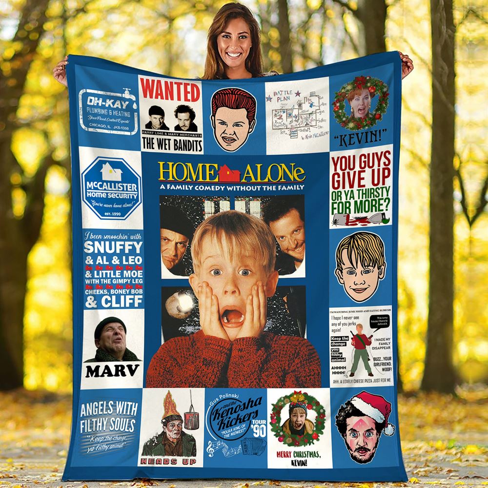 Home Alone Fleece Blanket Home Alone Characters Blanket Kevin Fuller Harry Lyme Marv Murchins Blanket For Bed Couch Sofa 6g246