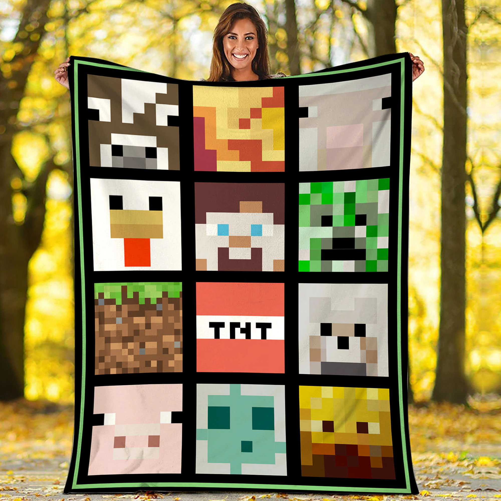 Minecra Fleece Blanket Minecra Game Gamer Gaming Throw Blanket For Bed Couch Sofa Christmas Gifts