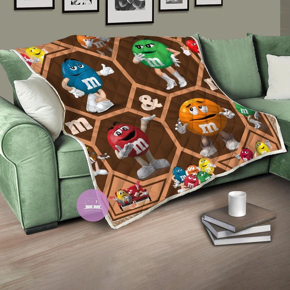 Mms Quilt M And M Plush Fleece Blanket Mm Birthday Gifts Christmas Gifts For Kids