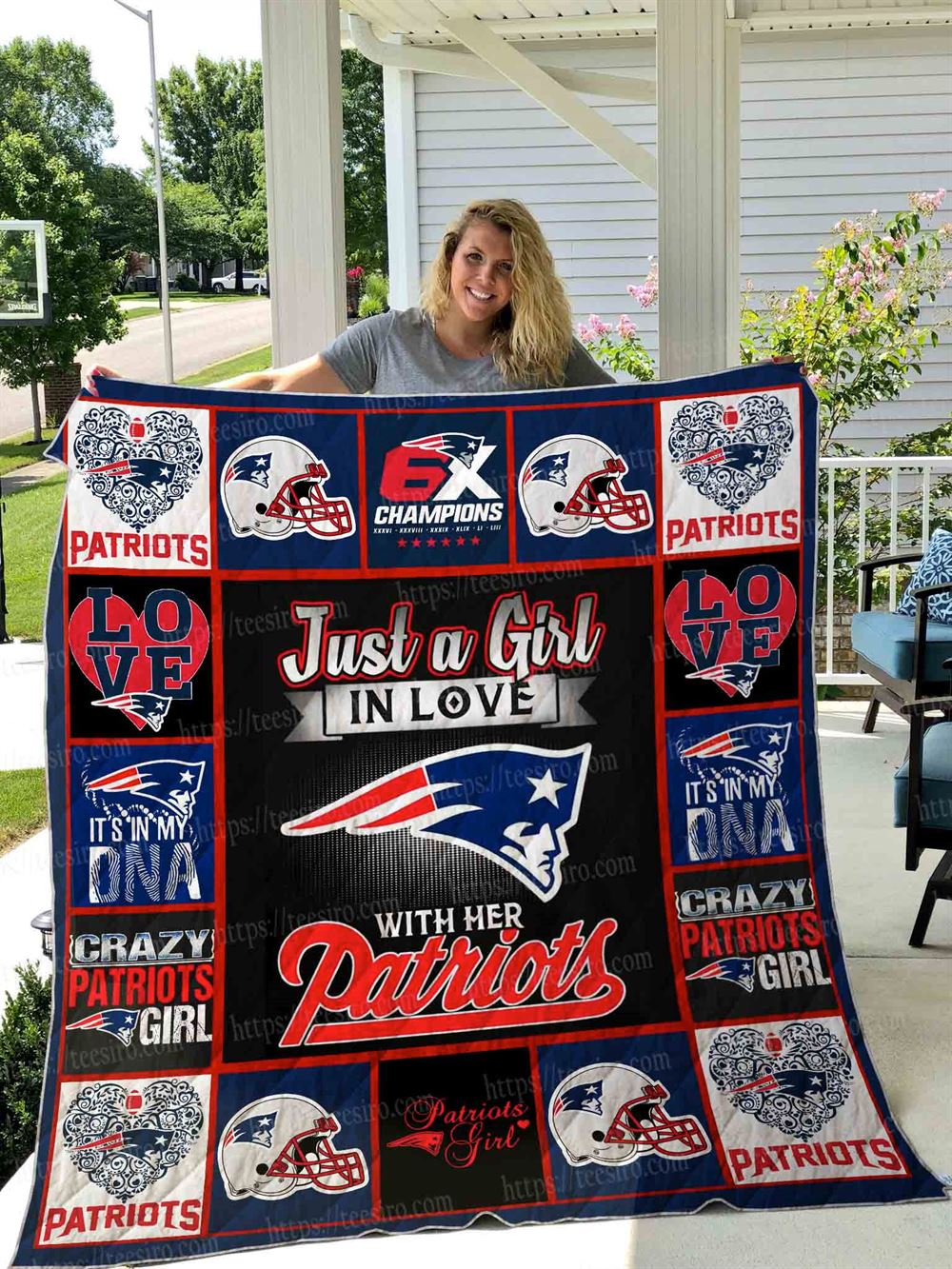 New England Patriots Girl Quilt Blanket 01