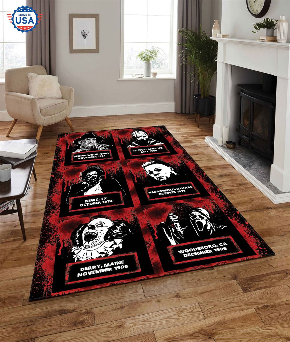 Bloody Horror Characters Halloween Rug Home Decor