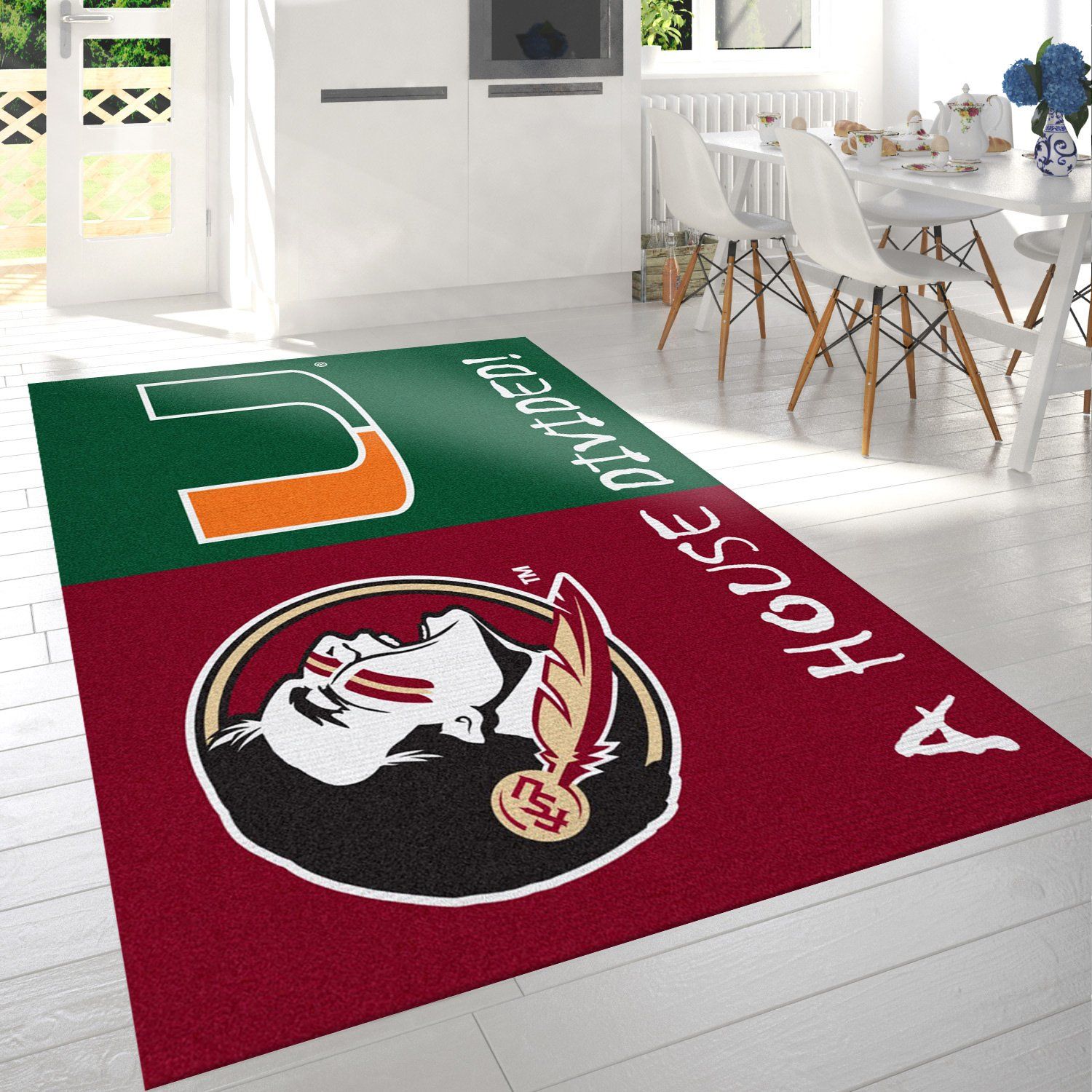 Florida State Vs Miami Ncaa Rug Custom Size And Printing