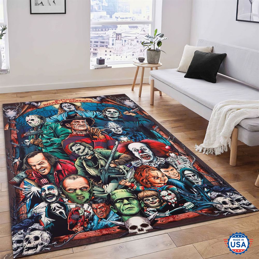 Horror Movie Characters Halloween Rug Living Room Decor