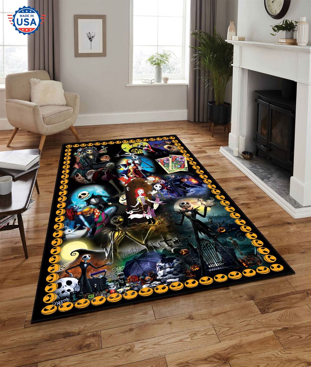 Jack And Sally Halloween Rug Living Room Decor