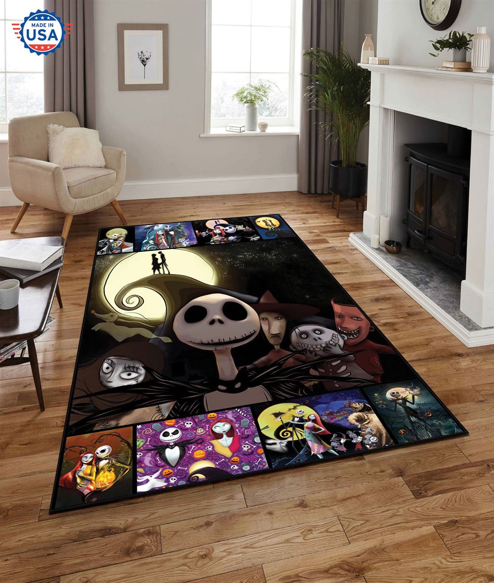 Jack And Sally Love Halloween Rug Living Room Decor