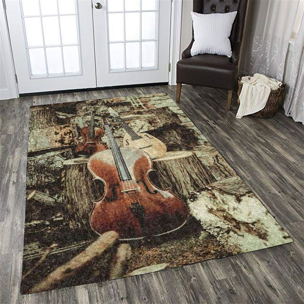 Love Violin Rectangle Rug